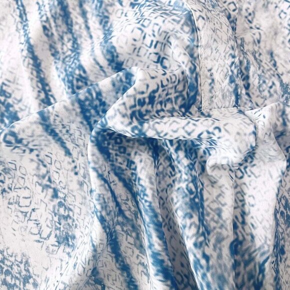 Women’s Summer Chiffon Blouse Casual Short Sleeve V Neck Shirt Loose Tunic Tops - Picture 6 of 7